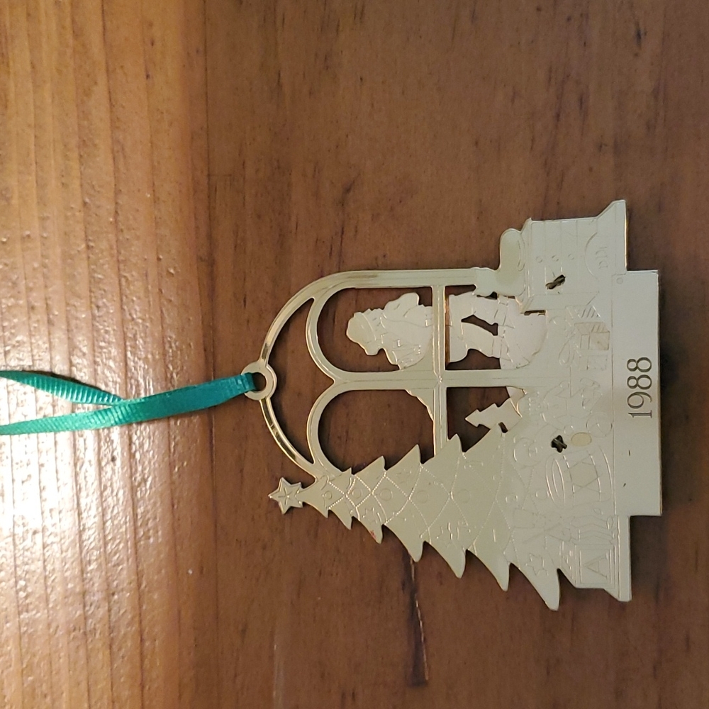 Vintage 1988 Brass Holiday Ornament - Made for Lillian Vernon Corp